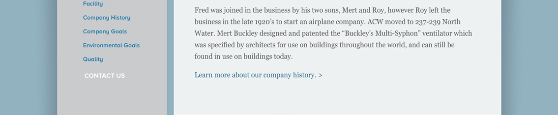 Text about Buckley Industry and demonstration of their company website.